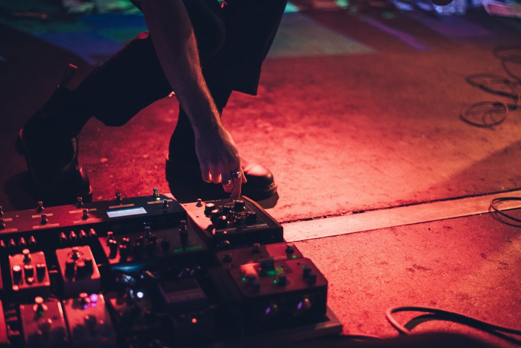 Musician preparing for a performance