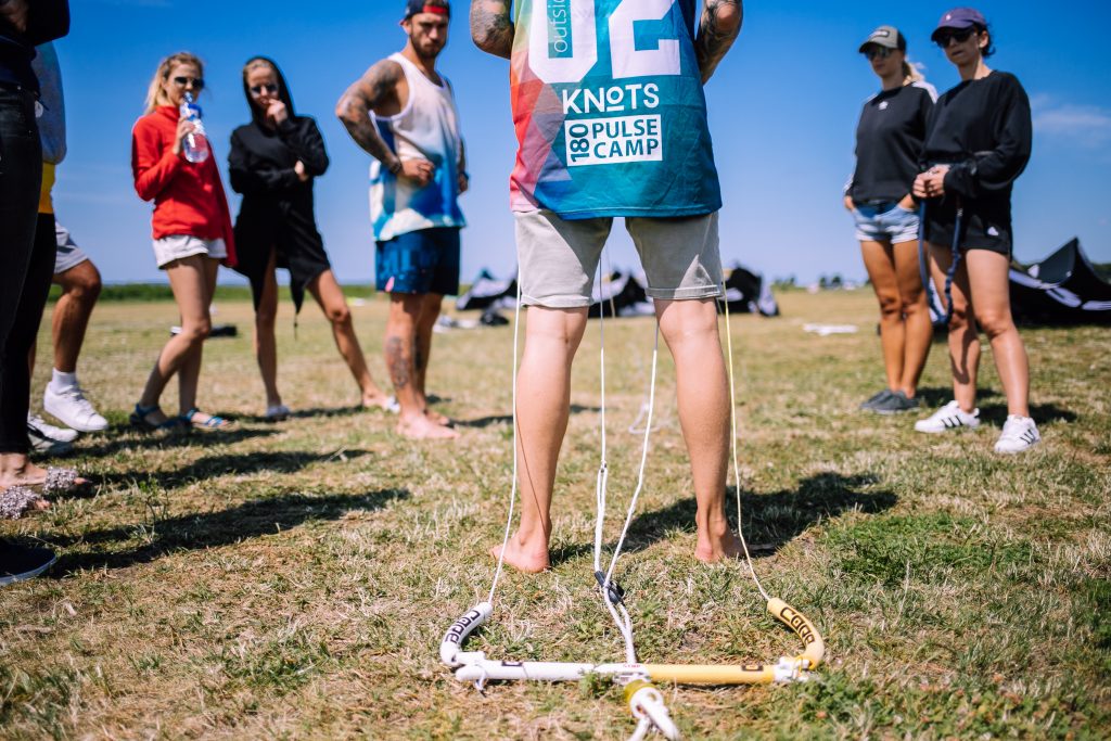 Students at a kitesurf camp