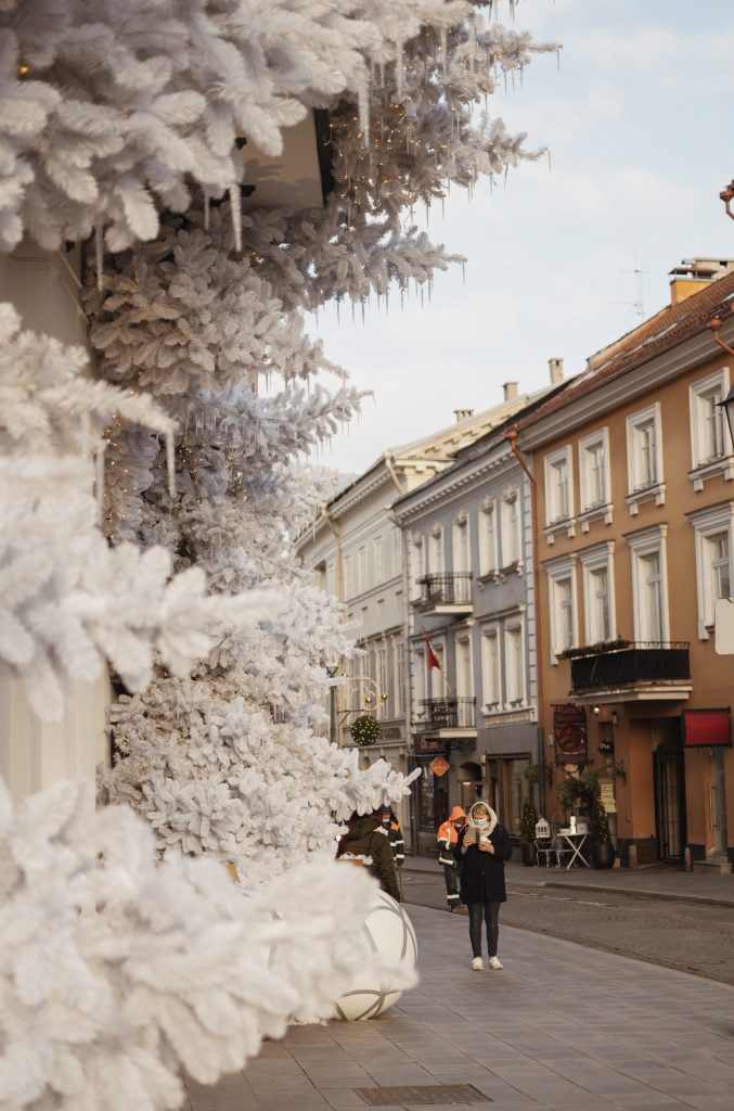 Streets of Vilnius during Christmas 2020