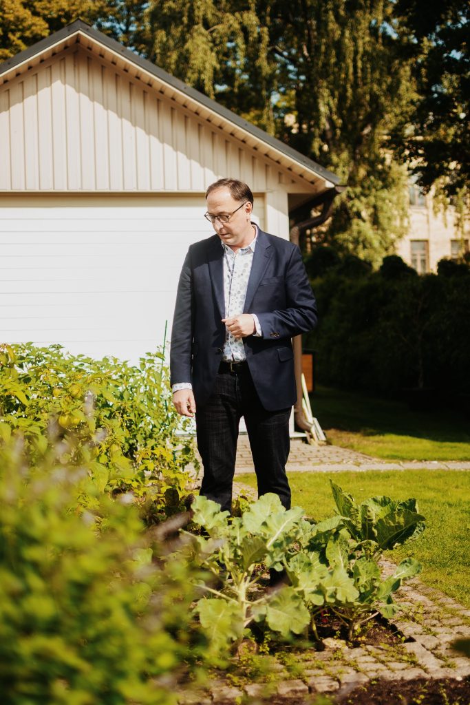 US Ambassador next to his garden in Vilnius