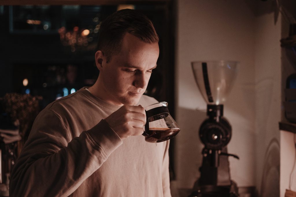Tasting coffee in Vilnius Lithuania